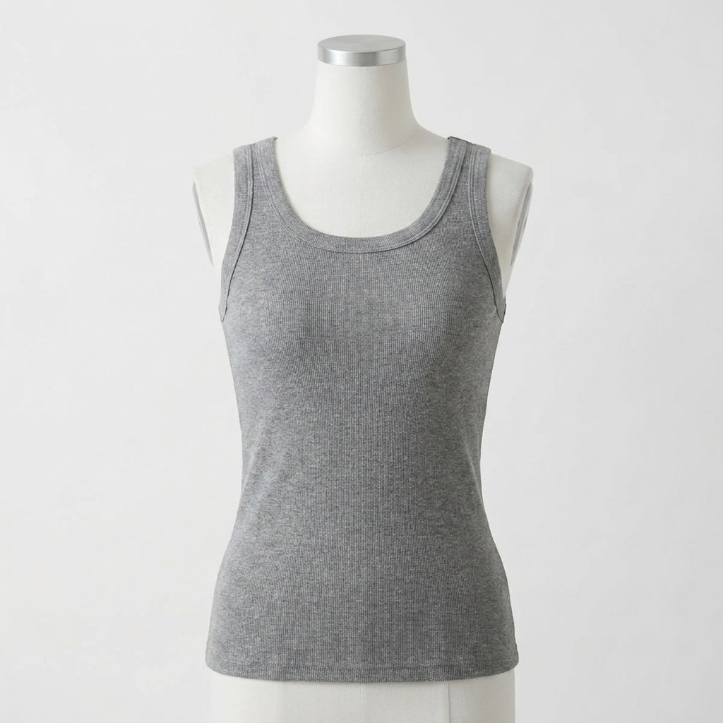 Maggie's Ribbed Cotton Built-in Bra Tank