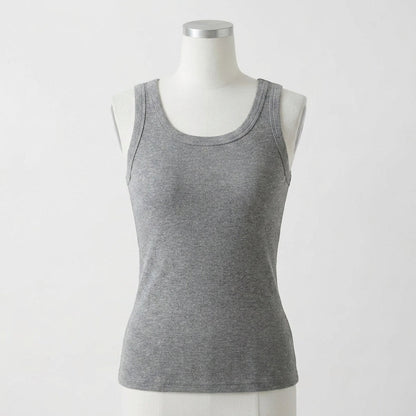 Maggie's Ribbed Cotton Built-in Bra Tank